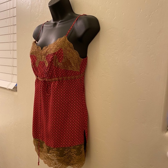 Express Red & Brown Lace Camisole Top Size XS NWT - Picture 3 of 10